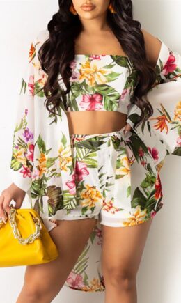 Fashion Sexy Print Basic Square Collar Long Sleeve Two Pieces