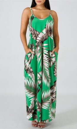 Sexy Casual Print Basic O Neck Loose Sling Dress