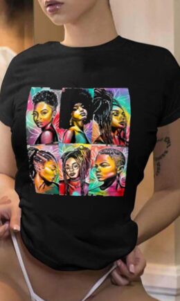Fashion Casual Print Basic O Neck T-Shirts
