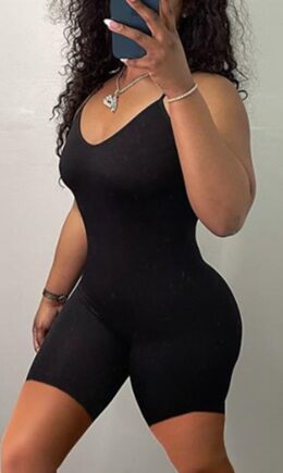 Sexy Casual Solid Backless Spaghetti Strap Skinny Romper