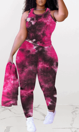 Sexy Patchwork Split Joint O Neck Sleeveless Two Pieces