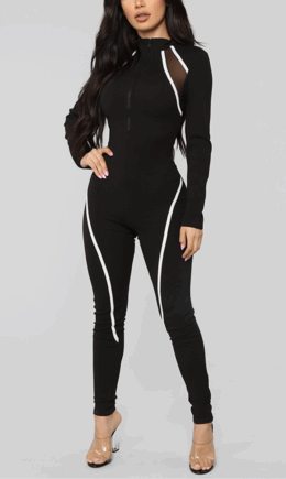 Fashion Casual Stitching Sports Jumpsuit