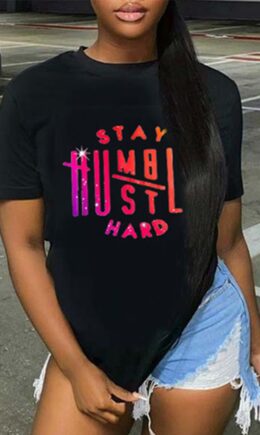 Fashion Casual Print Basic O Neck T-Shirts
