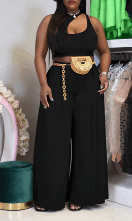 Casual Solid Hollowed Out O Neck Sleeveless Two Pieces