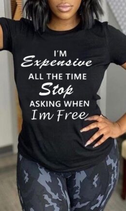 Fashion Casual Letter Print Basic O Neck T-Shirts
