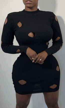 Sexy Solid Split Joint Half A Turtleneck Pencil Skirt Dresses