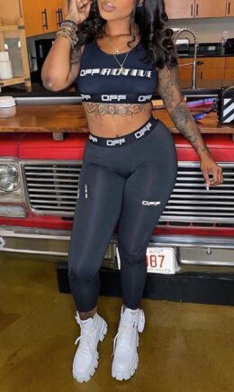 Casual Sportswear Letter Print Vests Pants O Neck Sleeveless Two Pieces