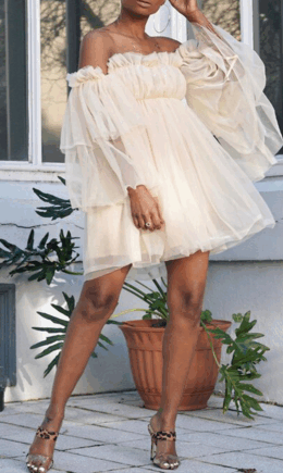 Casual Solid Mesh Off the Shoulder Irregular Dress Dresses