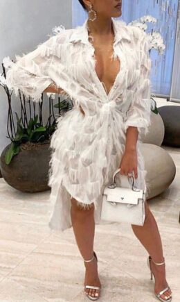 Celebrities Cap Sleeve Long Sleeves Mandarin Collar Asymmetrical Mid-Calf Broken flowers t