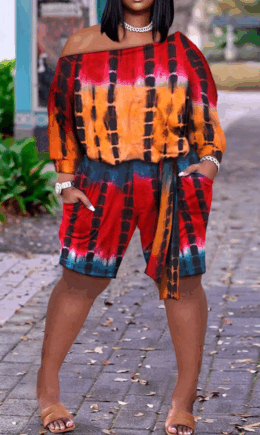 Sexy Print Split Joint One Shoulder Straight Jumpsuits
