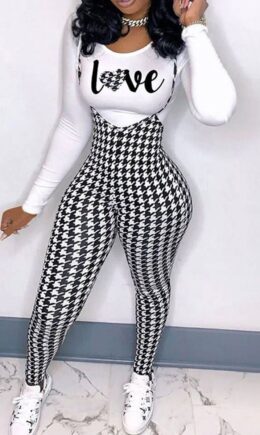 Casual Plaid Print Split Joint O Neck Long Sleeve Two Pieces