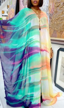 Fashion Casual Print Slit V Neck Long Sleeve Two Pieces
