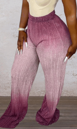 Casual Gradual Change Split Joint Boot Cut High Waist Speaker Full Print Bottoms
