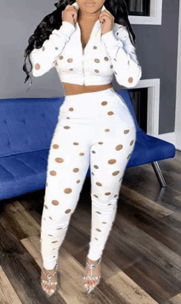 Sexy Solid Ripped Turndown Collar Long Sleeve Two Pieces