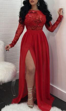 Milk. Sexy Cap Sleeve Long Sleeves O neck Swagger Floor-Length Floral Sequin backless Patchwork pers