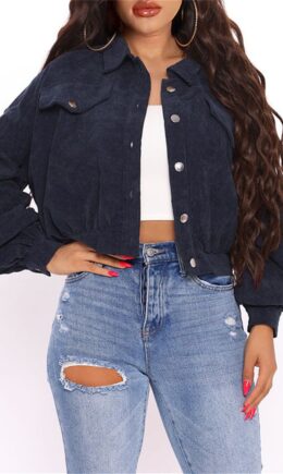 Fashion Casual Solid Cardigan Turndown Collar Outerwear