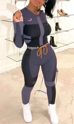 Casual Sportswear Letter Print Basic Long Sleeve Two Pieces