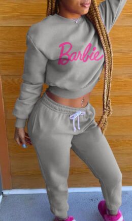 Casual Print Split Joint O Neck Long Sleeve Two Pieces
