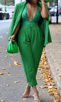 Fashion Casual Solid Cardigan Pants Turndown Collar Long Sleeve Two Pieces