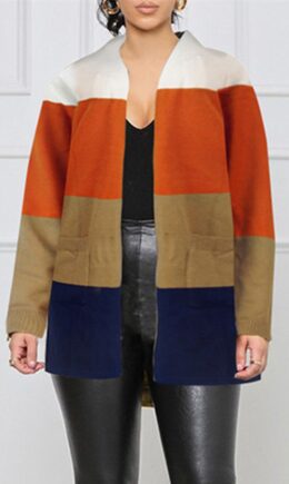 Fashion Casual Patchwork Cardigan Outerwear