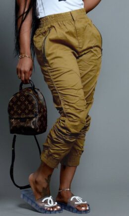 Casual Street Solid Split Joint Fold Zipper Regular High Waist Pencil Solid Color Bottoms