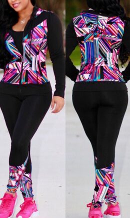 Fashion Sexy Casual Street Sportswear Print Graffiti Printing Straight Mid Bottoms